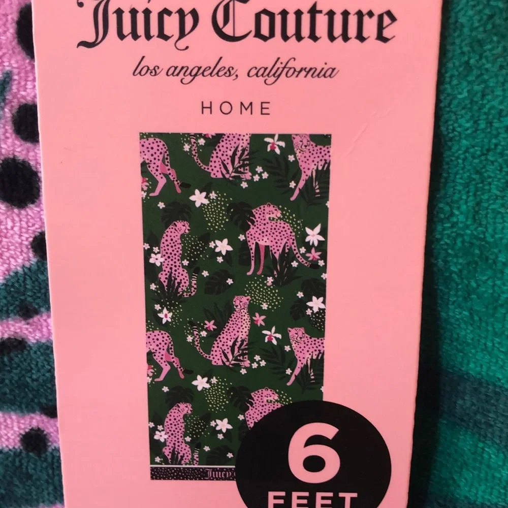 NWT Juicy Couture Printed Cheetah Floral Beach Towel